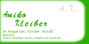 aniko kleiber business card